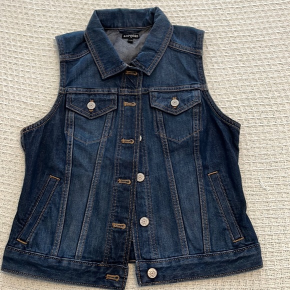 Express Jackets & Blazers - Button Up Denim Vest